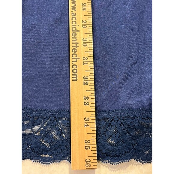 HOLLYWOOD VASSARETTE Vintage Slip Dress 36 Blue Lace Nylon Tricot Coquette - Picture 15 of 15